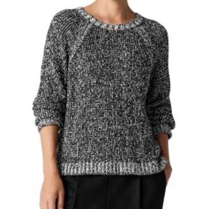 Ellen‎ Tracy Black and White Crew Neck Sweater